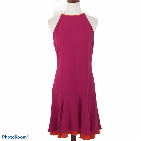 Diane von Furstenberg Pink/Orange Flounce Dress - Picture 6 of 11